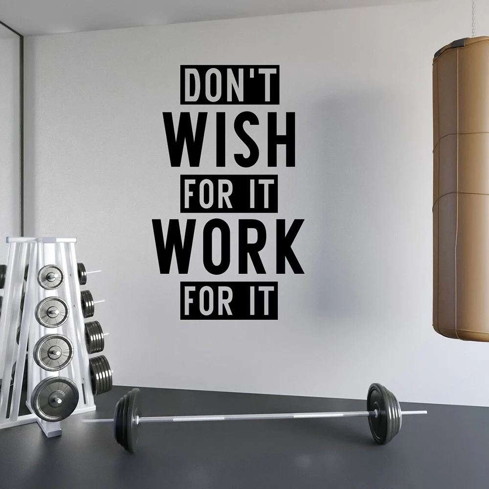 Home Gym On Wall - Gym Wall Decal Don't Wish for