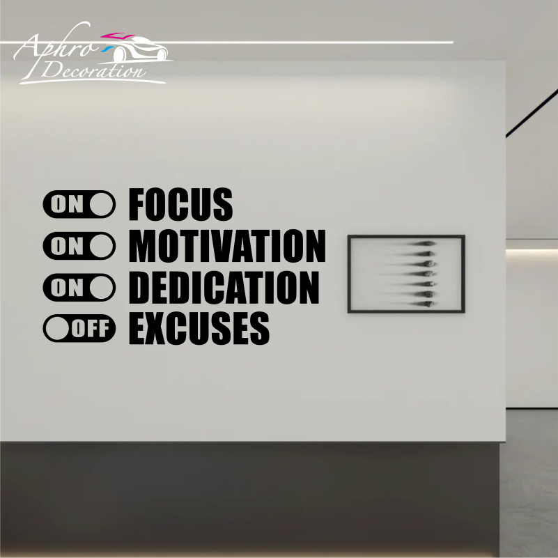 Home Gym On Wall - Focus On Motivation On Excuses Off