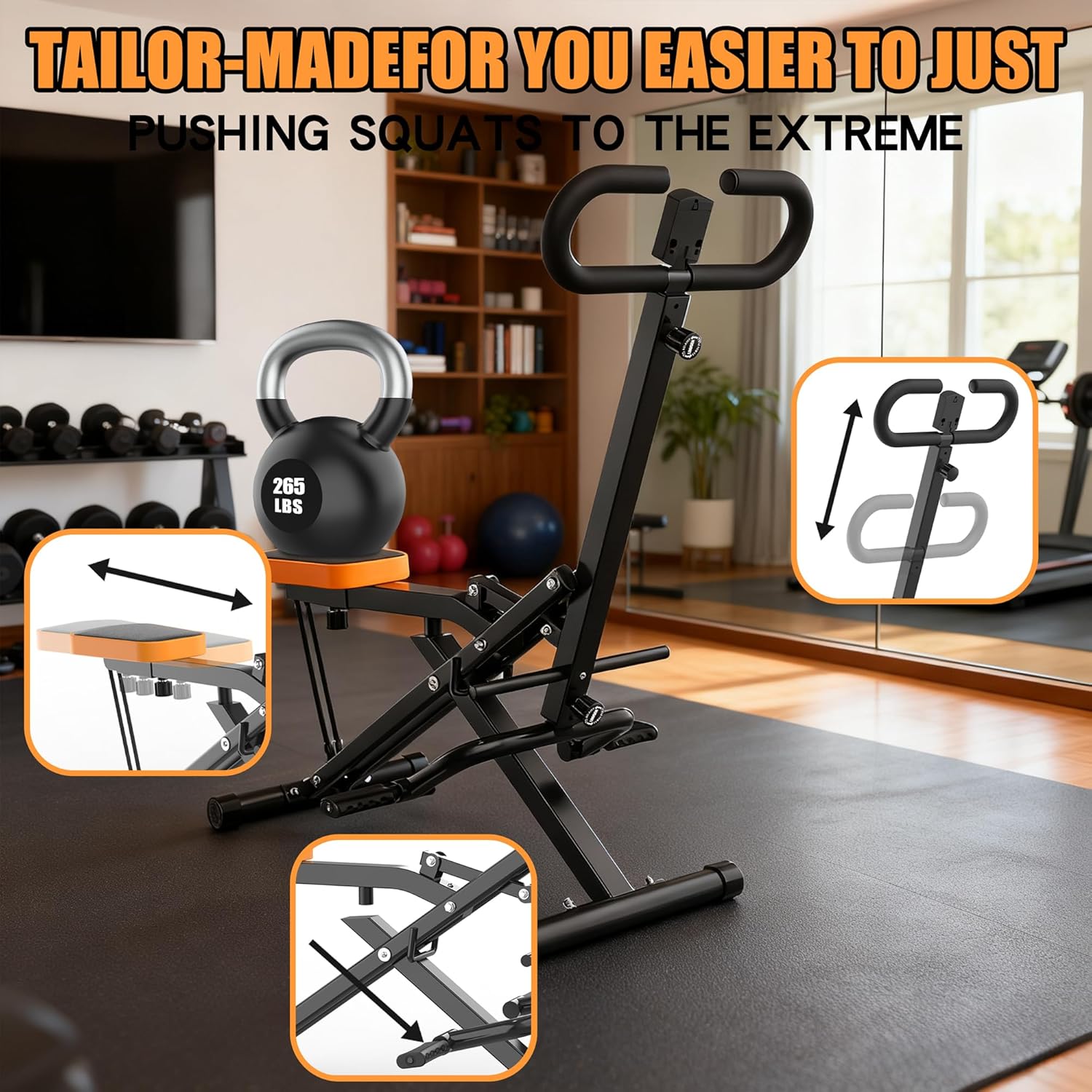 Home Gym Foldable - Squat Machine For Home, Assist Trainer