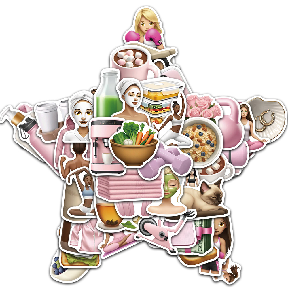 Home Gym On Wall - 50/100PCS Fitness GYM Girl Creative Stickers