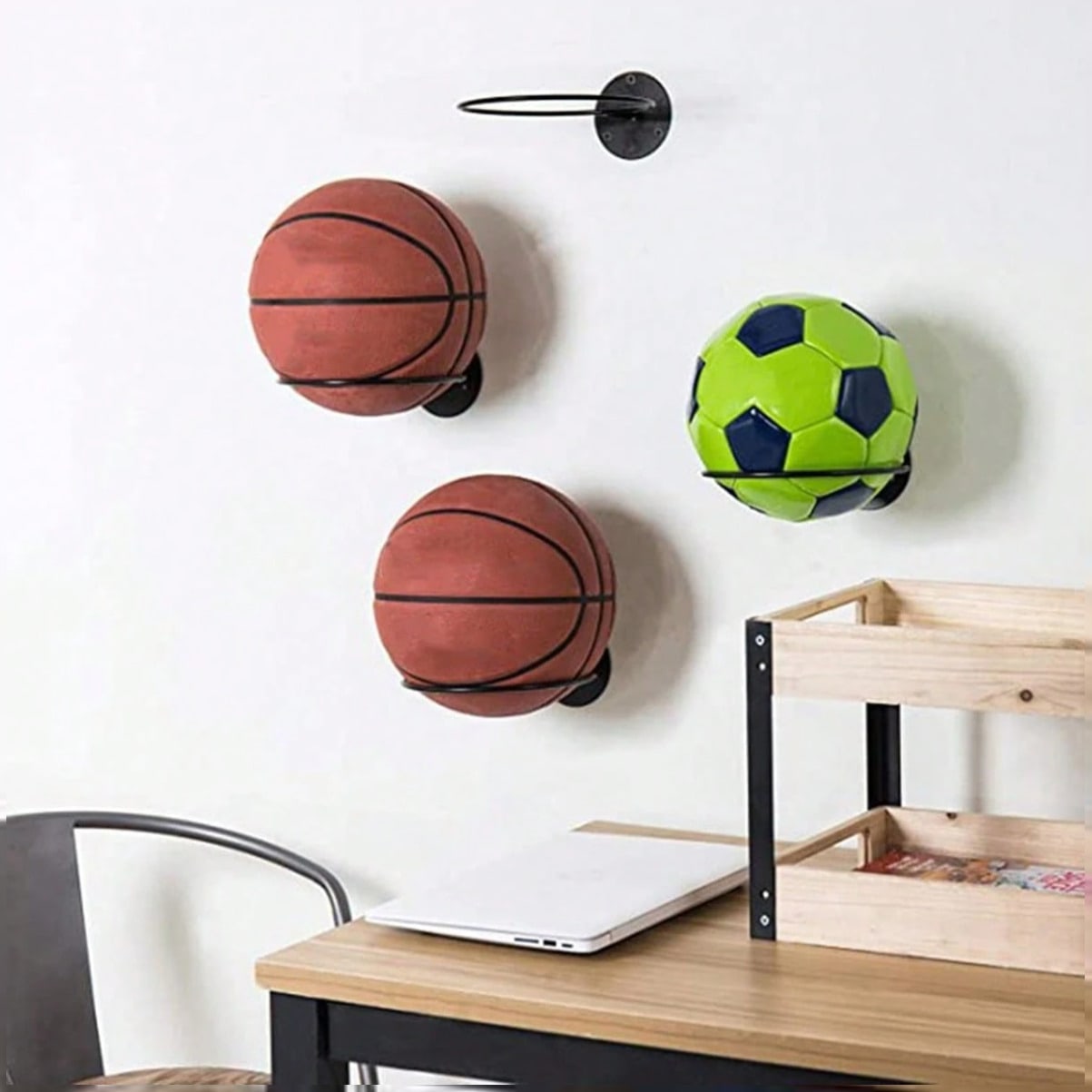 Home Gym On Wall - Space Saving Wall Mounted Basketball Display