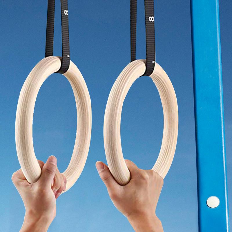 Home Gym Options - 1 Piece Birch Wood Gymnastic Rings