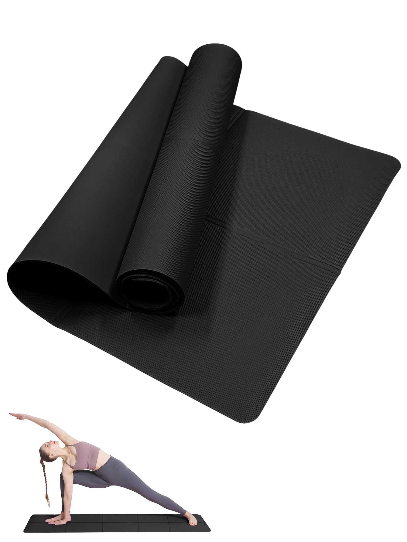 Home Gym Yoga Mat - Foldable Yoga Mat Black Eco Friendly