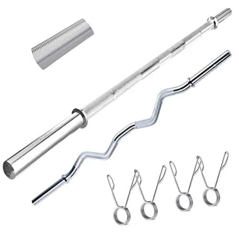 Professional 1.5M Gym Quality  - Barbell Curl Bar review and price
