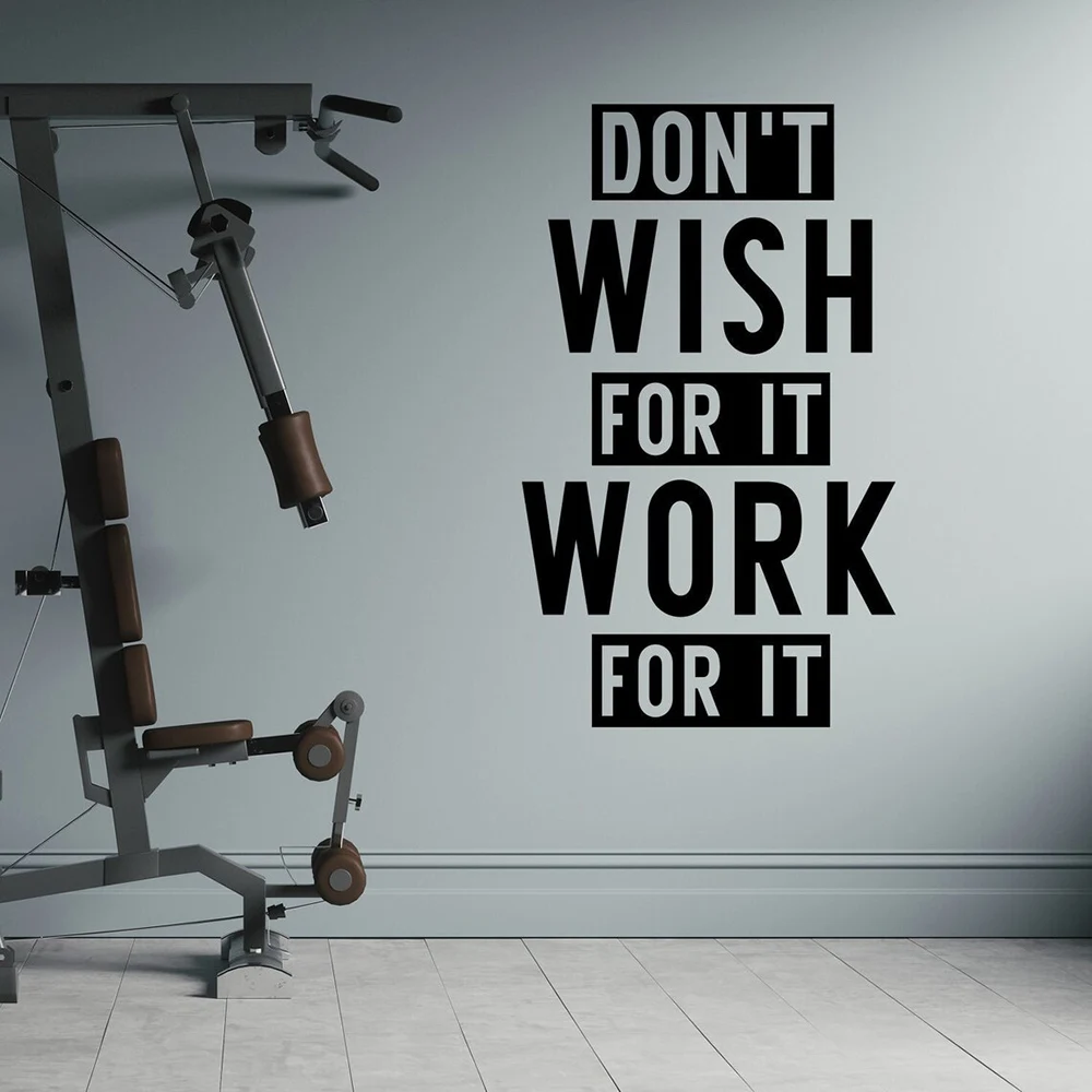 Gym Wall Decal Don't Wish for  - Home Gym On Wall review and price