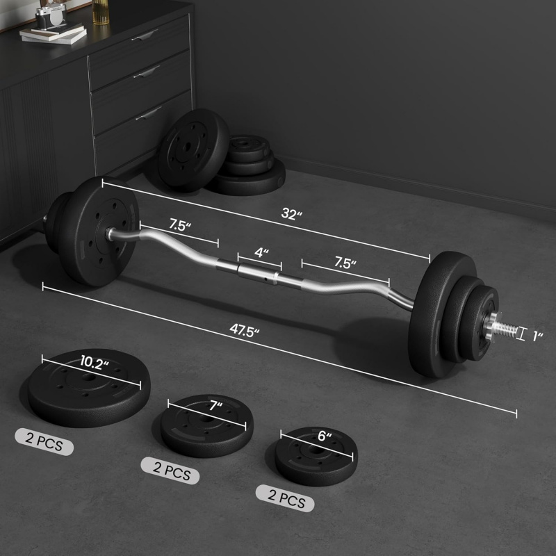 Barbell Set - Curl Bar & Weigh - Barbell Curl Bar review and price