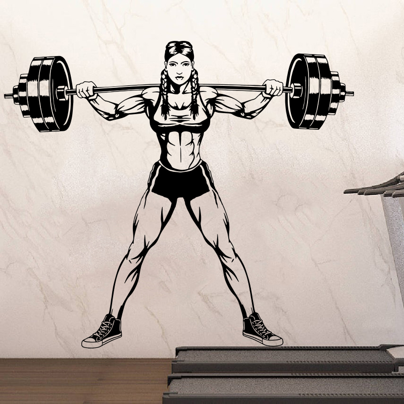 Large Gym Woman Dumbbells Wall - Home Gym On Wall review and price