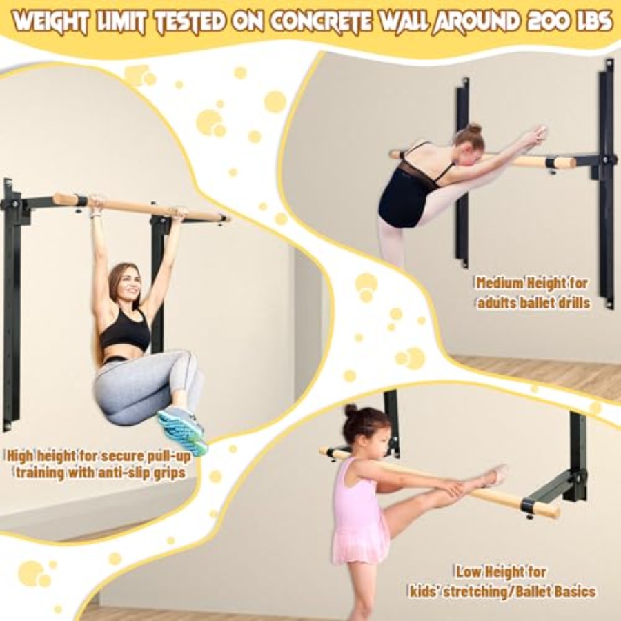 Wall Mounted Ballet Barre 4ft  - Home Gym Foldable review and price