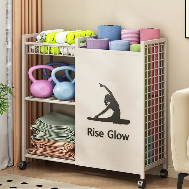 Mobile Fitness Cart with Wheel - Home Gym Yoga Storage review and price