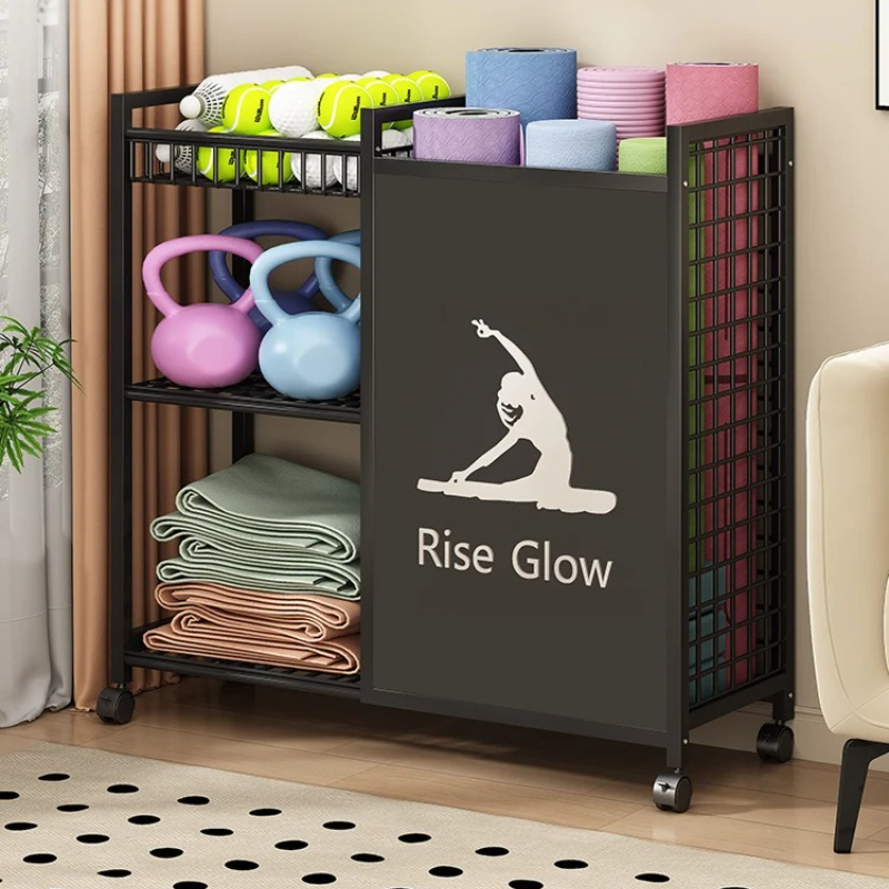 Mobile Fitness Cart with Wheel - Home Gym Yoga Storage review and price