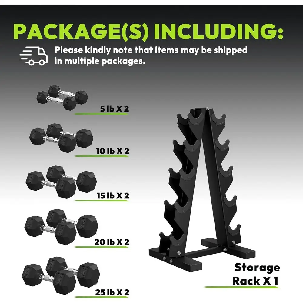 Hex Dumbbells with A-E Rack, 1 - Home Gym Options review and price