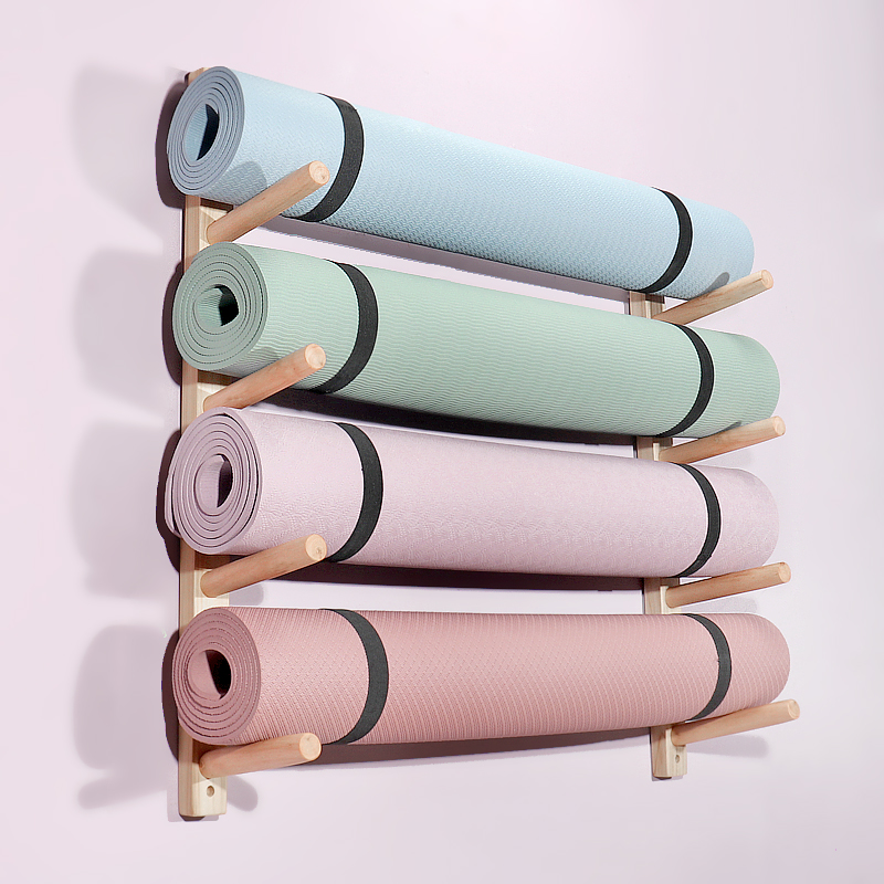 Wooden Yoga Mat Holder Wall Mo - Home Gym Yoga Storage review and price