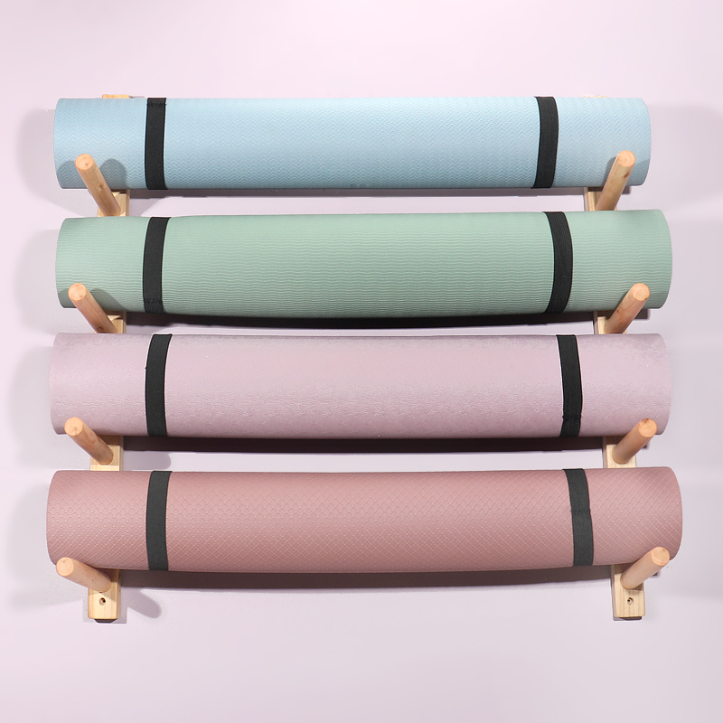 Wooden Yoga Mat Holder Wall Mo - Home Gym Yoga Storage review and price