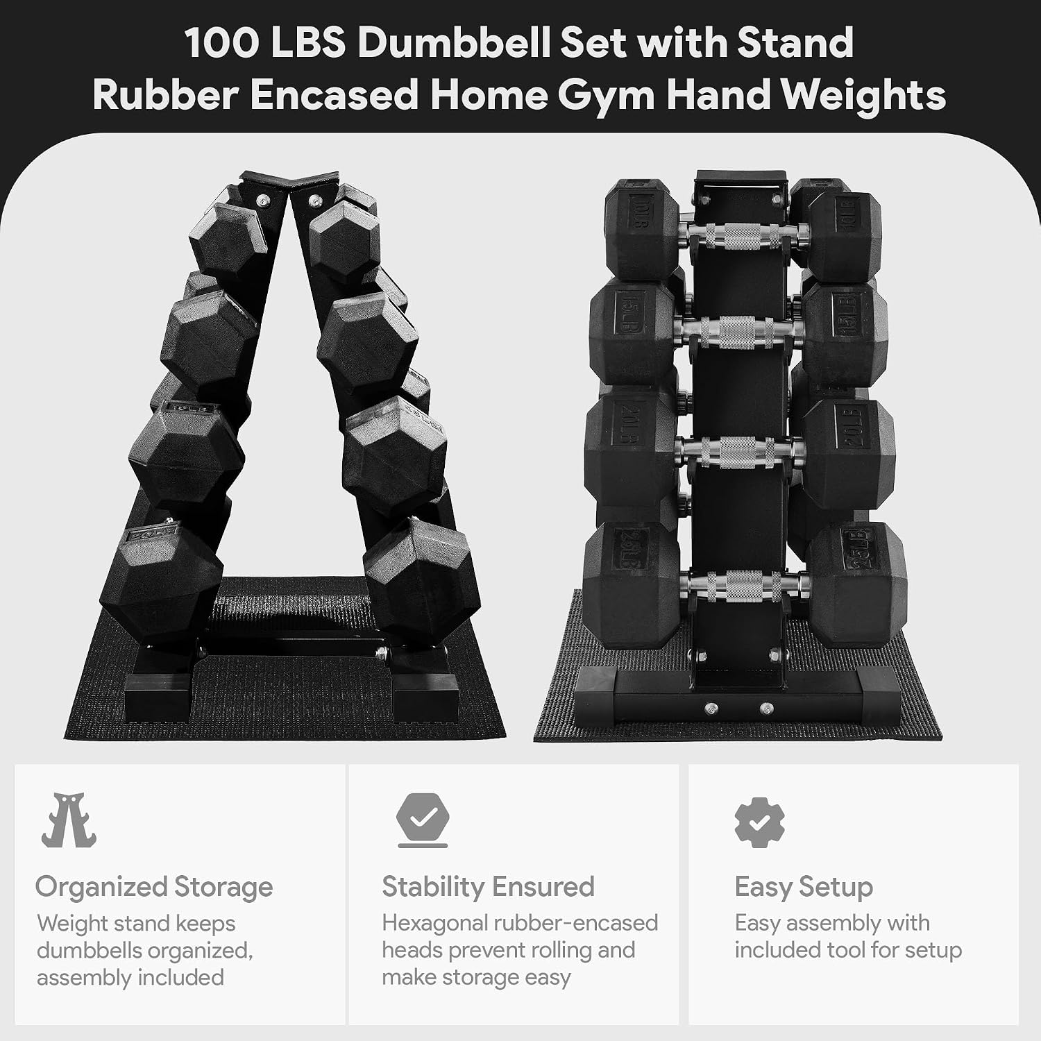 Rubber Coated Hex Dumbbell Wei - Home Gym Options review and price
