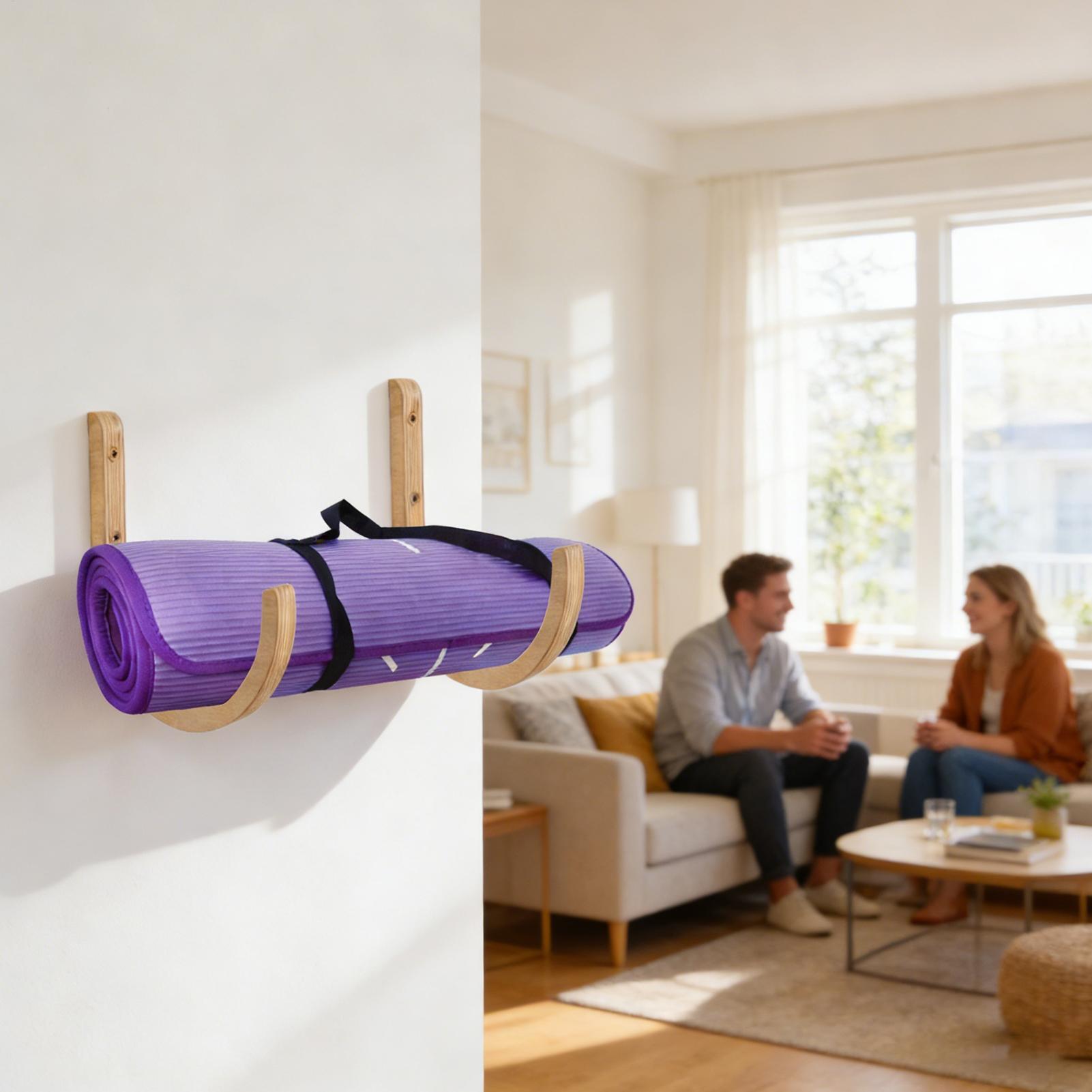 Yoga Mat Holder 2 Pieces Woode - Home Gym Yoga Storage review and price