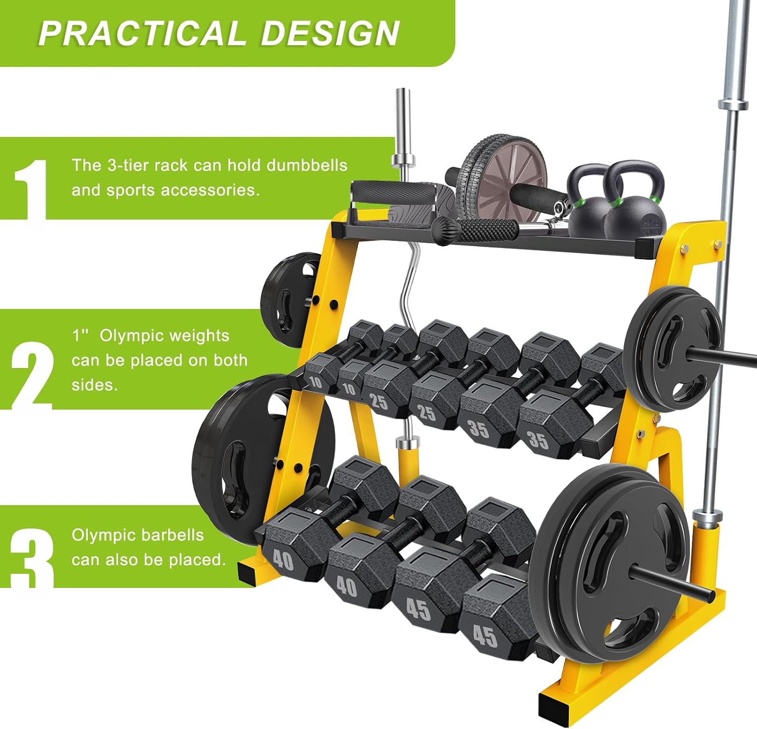 Heavy Duty Three Tier Dumbbell - Home Gym Kettlebells review and price