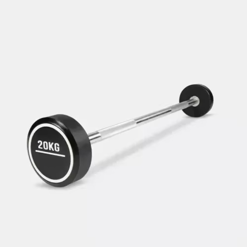 Round Rubber Coated Curl Fixed - Barbell Curl Bar review and price