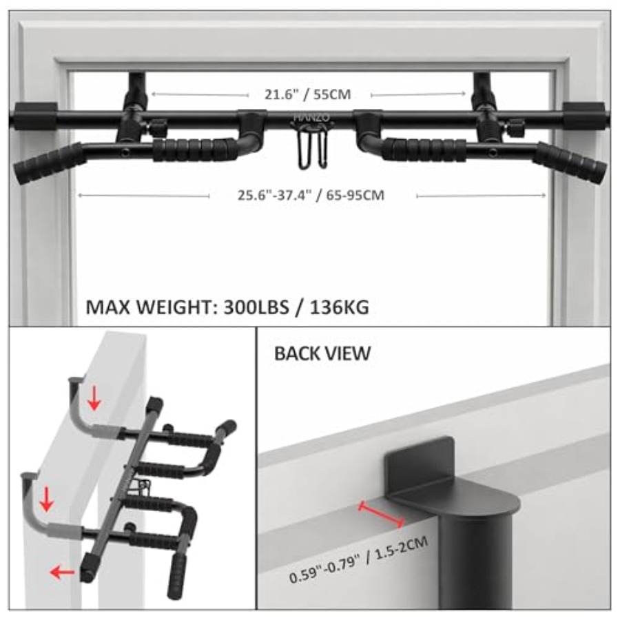 Doorway Pull Up Bar Set with S - Home Gym Workout review and price