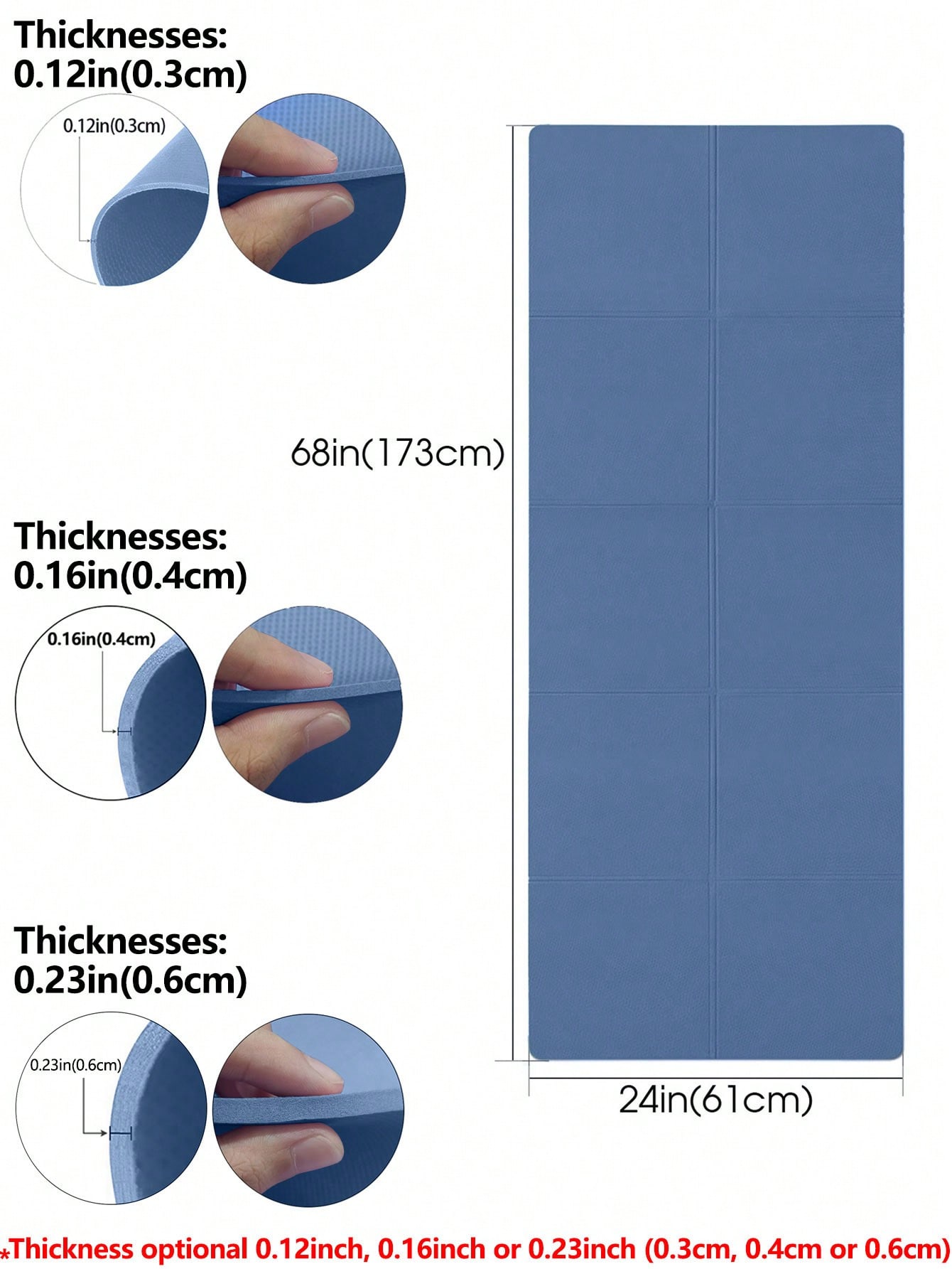 Foldable Yoga Mat Dark Blue Ec - Home Gym Yoga Mat review and price